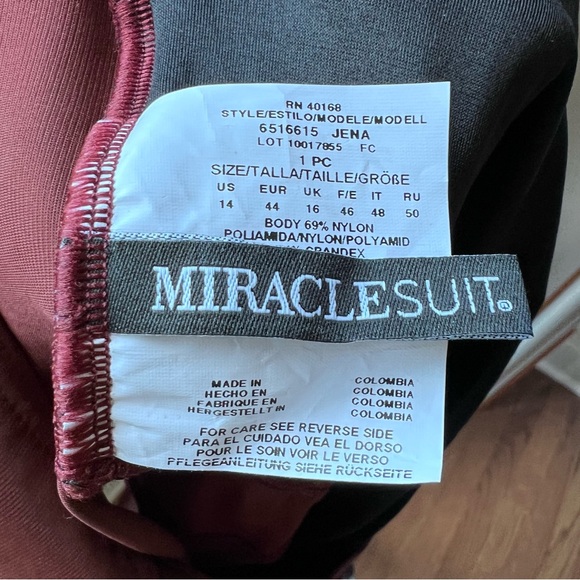 NEW Miraclesuit Jenna One Piece Sz 14 - Picture 4 of 6